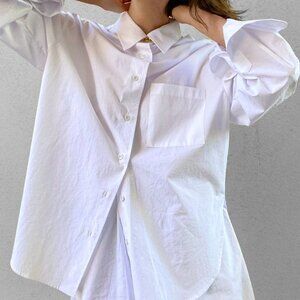 Frankie Shop Shirt organic cotton lui button up womens White (small) minimalist